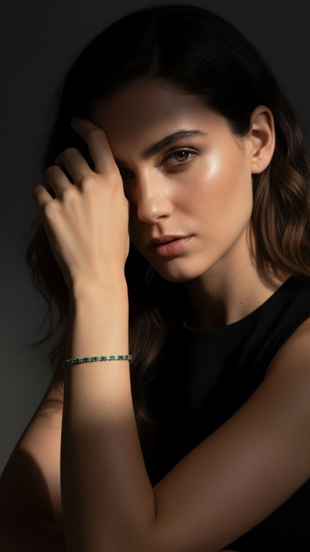 BRACCIALE TENNIS VERDE E BIANCO